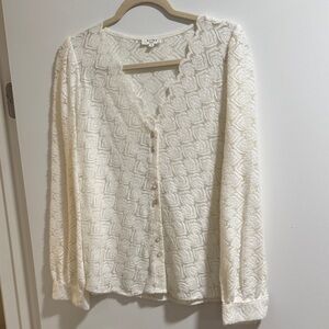Sezane Cream Cardigan Sweater